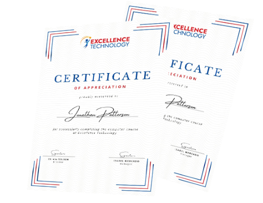 Excellence technology certificate
